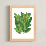 "Banana Leaf Bouquet" - Art Print in Tropical Green by Madeline Trait - Framed