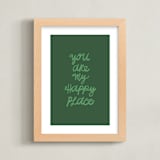 "Happy Place" - Art Print in Grass by Kelly Watkins - Framed