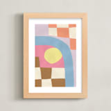 "Lazy daze" - Art Print in peach fuzz by Coby Starck - Framed