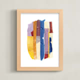 "Retro Stripes" - Art Print in Royal Blue by sue prue - Framed