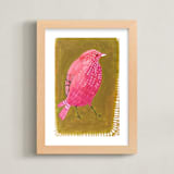 "Still 4" - Art Print in Olive and Pink by Victoria Johnson - Framed
