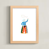 "Cowboy Carl" - Art Print in Cajun Shrimp by Kelsey Livingston - Framed