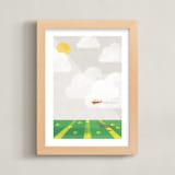 "Sky Adventure" - Art Print in Burnt Sienna by Robert and Stella - Framed