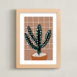 "cactus plant" - Art Print in mud by Cass Loh - Framed
