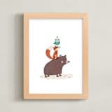 "Woodland Stack" - Art Print in Toffee by Erica Krystek - Framed