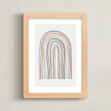 "happy rainbow" - Art Print in Buttercream by Kelly Watkins - Framed