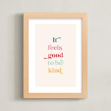 "It feels good to be kind" - Art Print in Cupcake by Leah Ragain - Framed