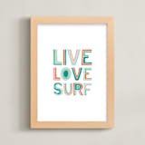 "Live Love Surf" - Art Print in Seaweed by Chasity Smith - Framed