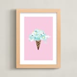 "cloud ice cream" - Art Print in bubble gum by Cass Loh - Framed