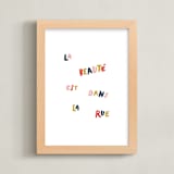 "Beauty is in the Street" - Art Print in Navy by June Letters Studio - Framed