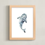 "Celestial Sharks" - Art Print in Stormy Blue by Katrina Pete - Framed