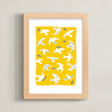 "Taking Flight" - Art Print in Yellow by Ariel Rutland - Framed