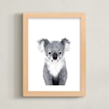 "Baby Koala" - Art Print in pebble by Cass Loh - Framed
