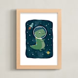 "Dinos in space" - Art Print in Triassic by Annie Holmquist - Framed
