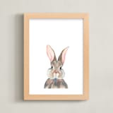 "Curious Bunny" - Art Print in Grey by Together Apart - Framed