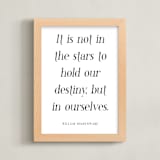 "To Hold Our Destiny" - Art Print in Black and White by Gray Star Design - Framed