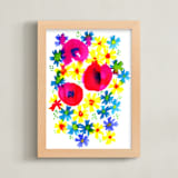 "Bright summer florals" - Art Print in Sunshine by Alexandra Dzh - Framed