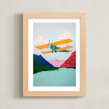"Chasing River in Montana" - Art Print in teal by Stick and Petal - Framed
