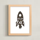 "Dream Big Rocket" - Art Print in Charcoal by Amanda Houston - Framed