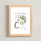"C is for Chameleon" - Art Print in Chameleon green by Anastasia Semanina - Framed