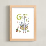 "G is for Goose" - Art Print in Goose Yellow by Anastasia Semanina - Framed