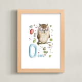 "O is for Owl;" - Art Print in Owl brown by Anastasia Semanina - Framed