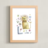 "L is for lion" - Art Print in lion yellow by Anastasia Semanina - Framed
