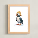 "Puffin Explorer" - Art Print in Foggy Bay by Diana Pinnell - Framed