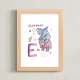 "E = Elephant" - Art Print in Elephant pink by Anastasia Semanina - Framed