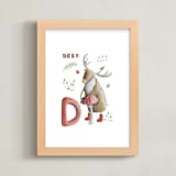 "D is for deer" - Art Print in Deer brown by Anastasia Semanina - Framed