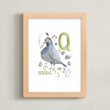 "Q is for quail" - Art Print in Quail grey by Anastasia Semanina - Framed