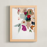 "Colorful Abstract Floral Diptych 2" - Art Print in bright pink by Caryn Owen - Framed