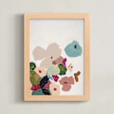 "Colorful Abstract Floral Diptych 1" - Art Print in bright pink by Caryn Owen - Framed