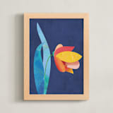 "Fleur Tulip" - Art Print in Deep Teal by sue prue - Framed