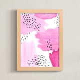 "pink road" - Art Print in strawberry milk by Tae Lee - Framed
