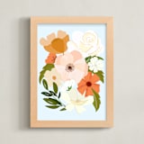 "May Bouquet" - Art Print in Sky by Haley Warner - Framed
