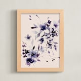 "blue flower garden" - Art Print in purple blue by Tae Lee - Framed