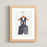 "Overalls" - Art Print in Bluebird by Haley Warner - Framed