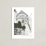 "House: Portrait Custom Print with Text" - Custom Print in Olive Shadow by Minted - Unframed