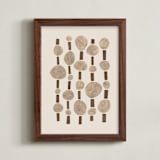 "Paper Pattern" - Art Print in Pecan Brown by Alisa Galitsyna - Framed