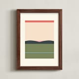 "Horizons Set 3" - Art Print in Grass Green by Roseanne Kenny - Framed