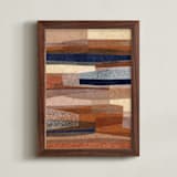 "Paper Pile I" - Art Print in Rust by Carrie Moradi - Framed
