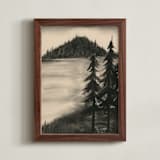 "Misty Night 2" - Art Print in Moonlight by Teju Reval - Framed