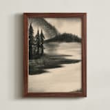 "Misty Night 1" - Art Print in Moonlight by Teju Reval - Framed