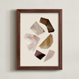 "Compositional Shapes 2" - Art Print in Leather by Melanie Severin - Framed