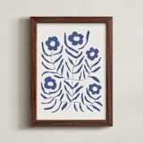 "Bloom 2" - Art Print in Denim by Kelly Watkins - Framed