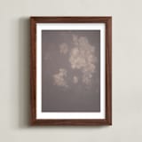"Hazed Florals 1" - Art Print in Dusty Burgundy by Baumbirdy - Framed