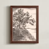 "Countryside I" - Art Print in Rose by Teju Reval - Framed