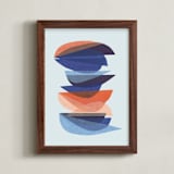 "bird chatter" - Art Print in cobalt by Carrie Moradi - Framed