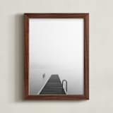 "The Edge" - Art Print in Light Grey by Jennifer Morrow - Framed